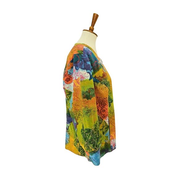 Coldwater Creek multicolor blazer or cardigan, size W18, pockets - Picture 4 of 9